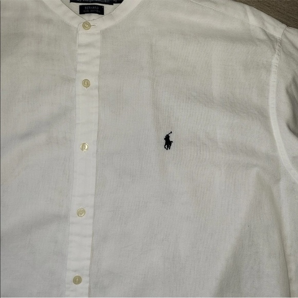 BENARD RALPH LAUREN MANDARIN COLLAR WHITE DRESS SHIRT - Picture 4 of 7